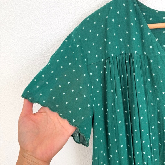 Emile et Ida Women’s Cotton Double Gauze Hearts Midi Dress - Picture 4 of 11